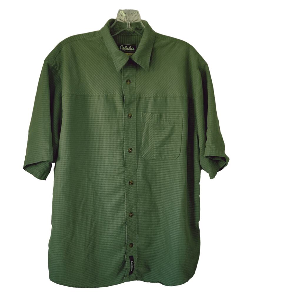 Cabela's Button Down Green Modal Silky Men's Shirt Medium